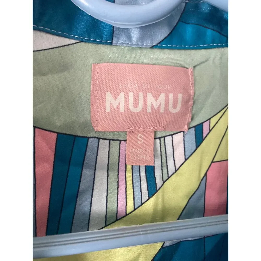Show Me Your Mumu Early Riser Go Go Luxe Satin Silky PJ Pajama Top S - Picture 4 of 10